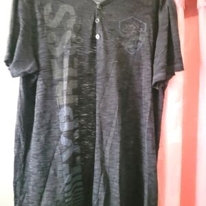 Express Men's Black Henley Shirt